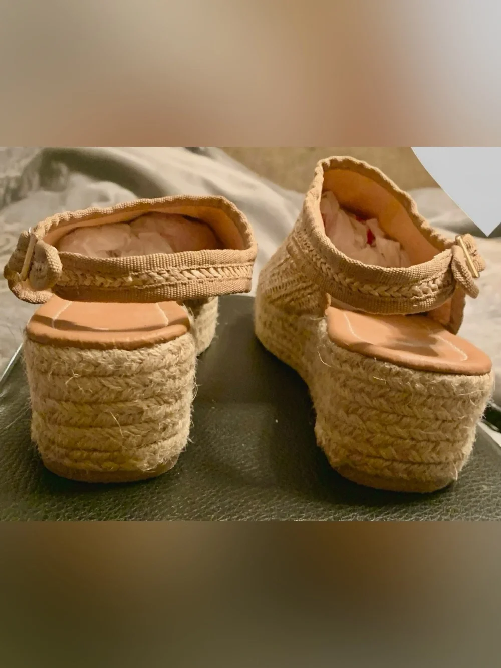 Woven Slingback Open-Toe Sandals - Tan